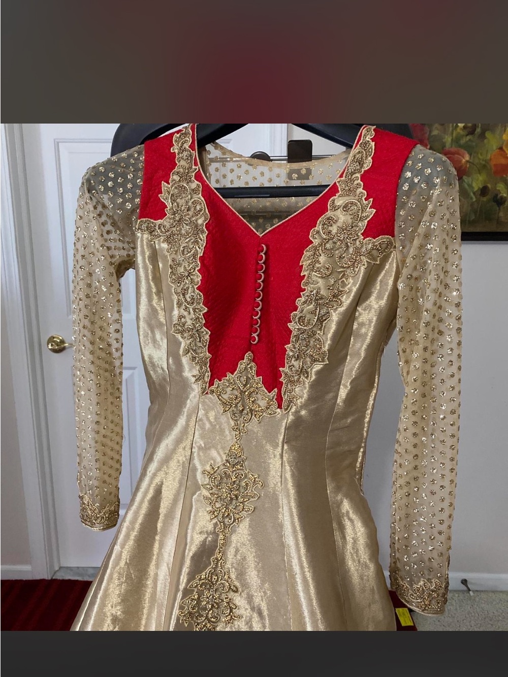 Gold and Red Dress